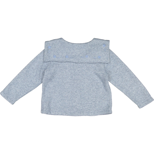 Apparel Flowery Collar Blue Knit - Born Childrens Boutique