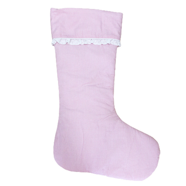 Pink Mini Gingham Full Size Stocking - Born Childrens Boutique