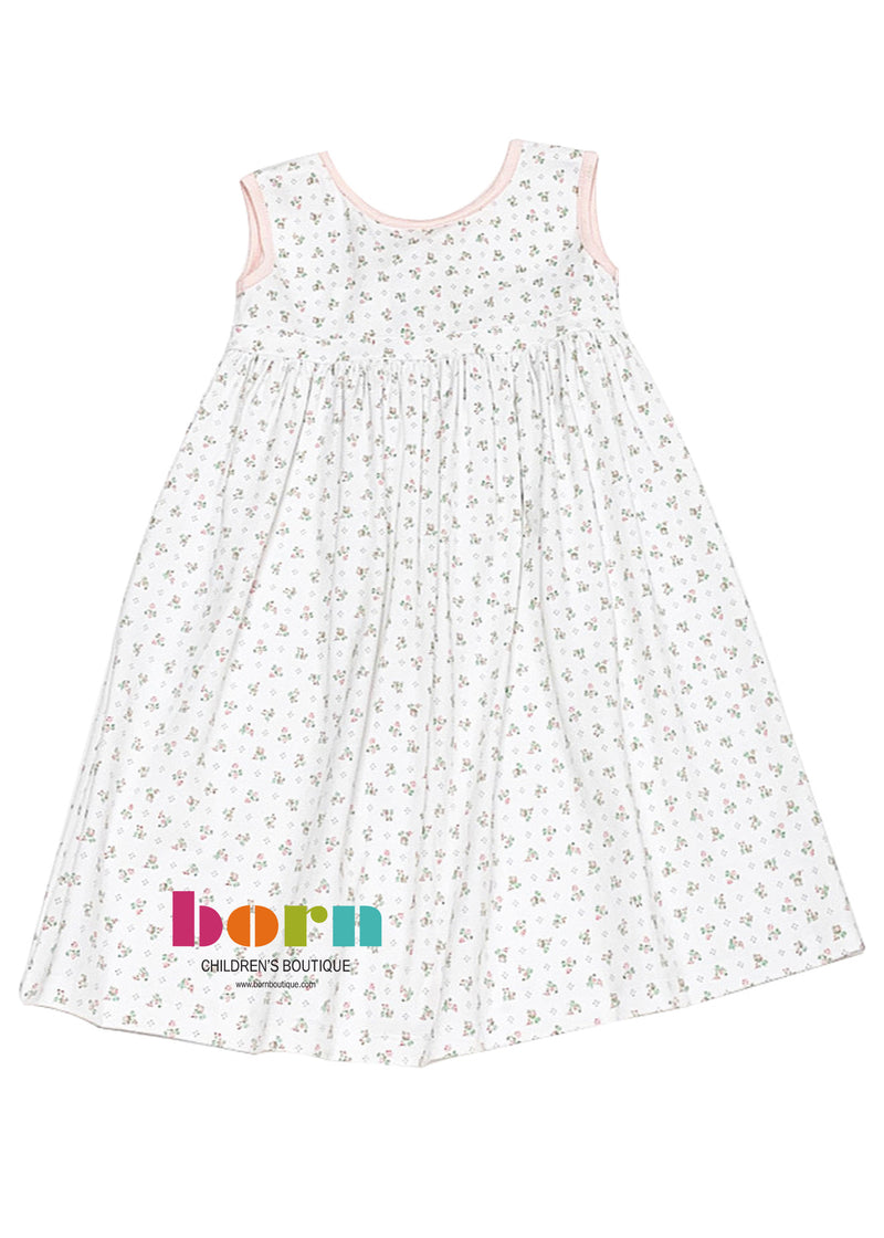 Pink Floral Button Back Sundress - Born Childrens Boutique