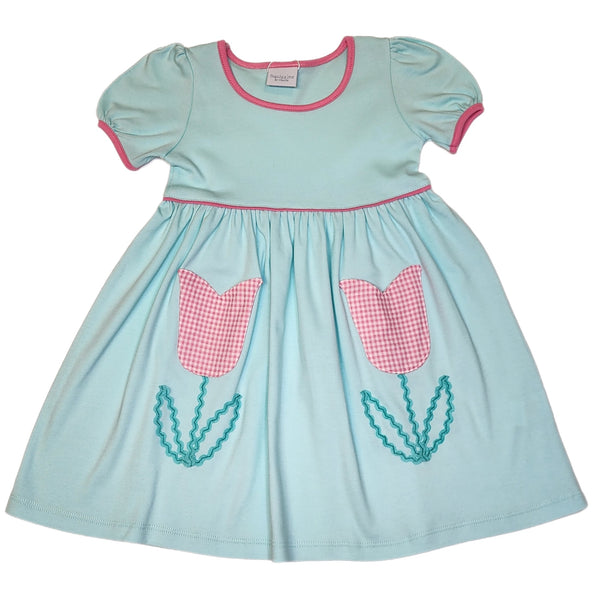 Pink Gingham Tulip Dress - Born Childrens Boutique
