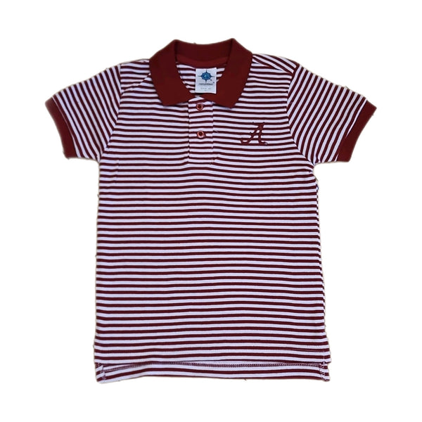Crimson Striped Polo Shirt - Born Childrens Boutique