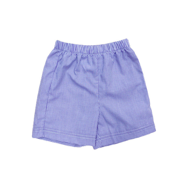 Petit Bebe Halloween Short Purple Mini Check - Born Childrens Boutique