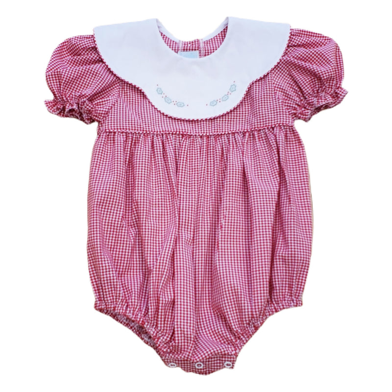 Girl Bubble Red Check Holly - Born Childrens Boutique