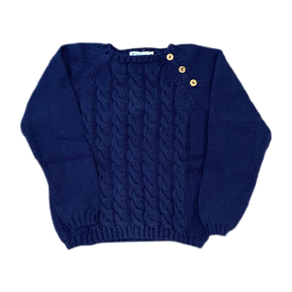 Cable Knit Sweater Navy - Born Childrens Boutique