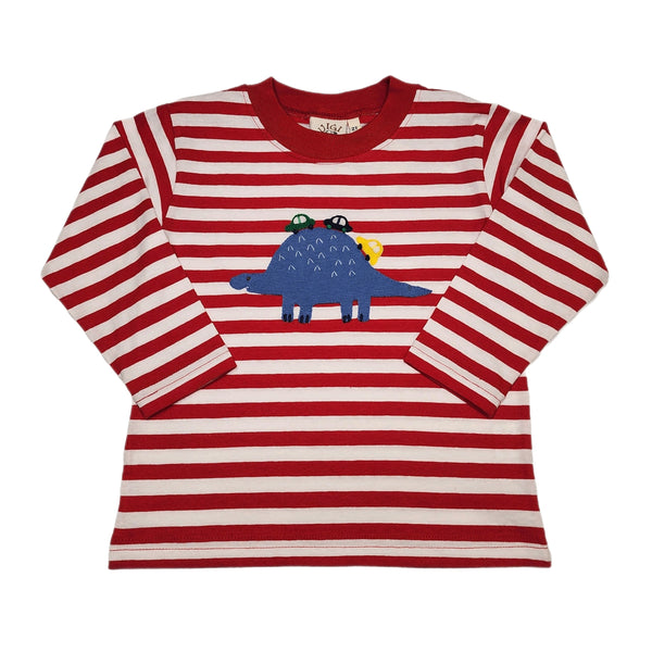 Deep Red/White Brontosaur w/ Cars - Born Childrens Boutique