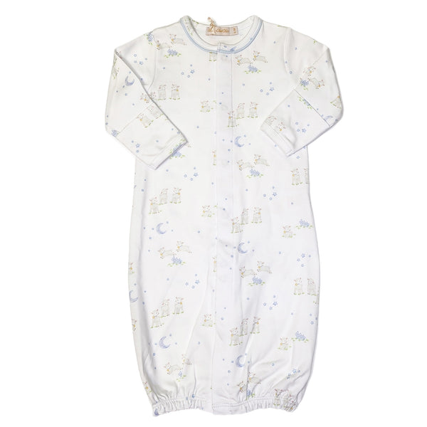 Baby Lambs Blue Convertible Gown - Born Childrens Boutique