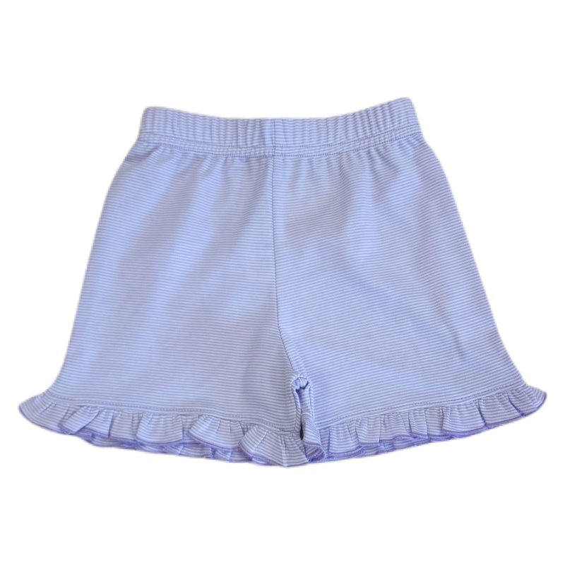 Girl Shorts Lavender Thin Stripe - Born Childrens Boutique