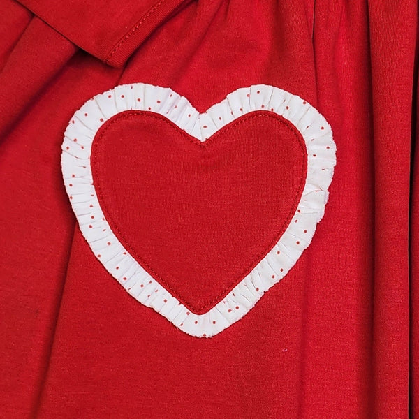 Red Heart Pocket Pop Dress - Born Childrens Boutique