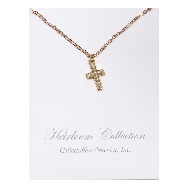 Seed Pearl Cross Necklace - Born Childrens Boutique