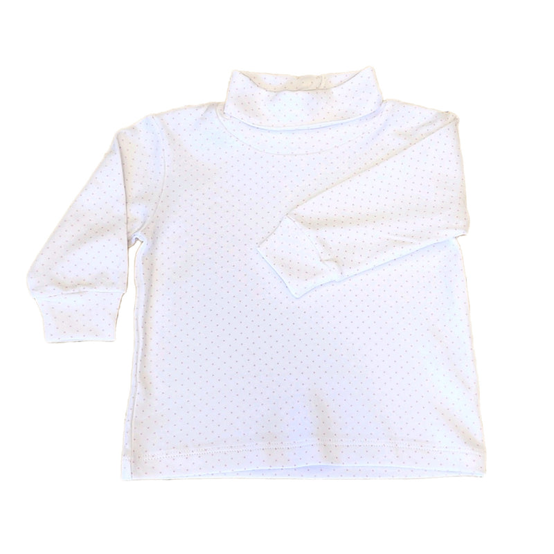 Interlock Turtleneck Baby Pink Dot - Born Childrens Boutique