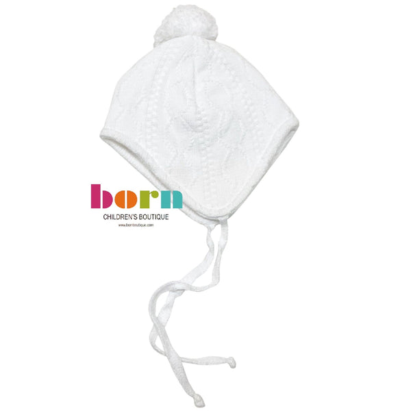 White Hat with White Tassel - Born Childrens Boutique