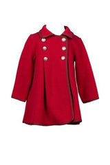 Pre-Order Marae Princess Bow Back Coat, Solid Red - Born Childrens Boutique