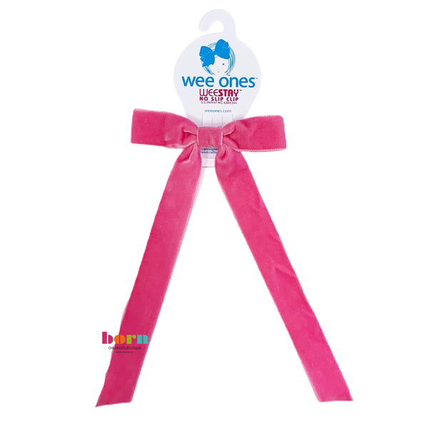 Wee Ones Azalea Velvet Bow with Tail - Born Childrens Boutique