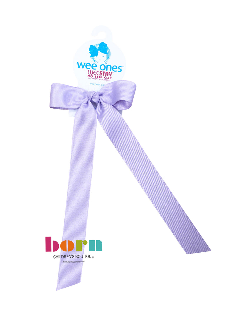 Wee Ones Light Orchid Bow with Tail - Born Childrens Boutique