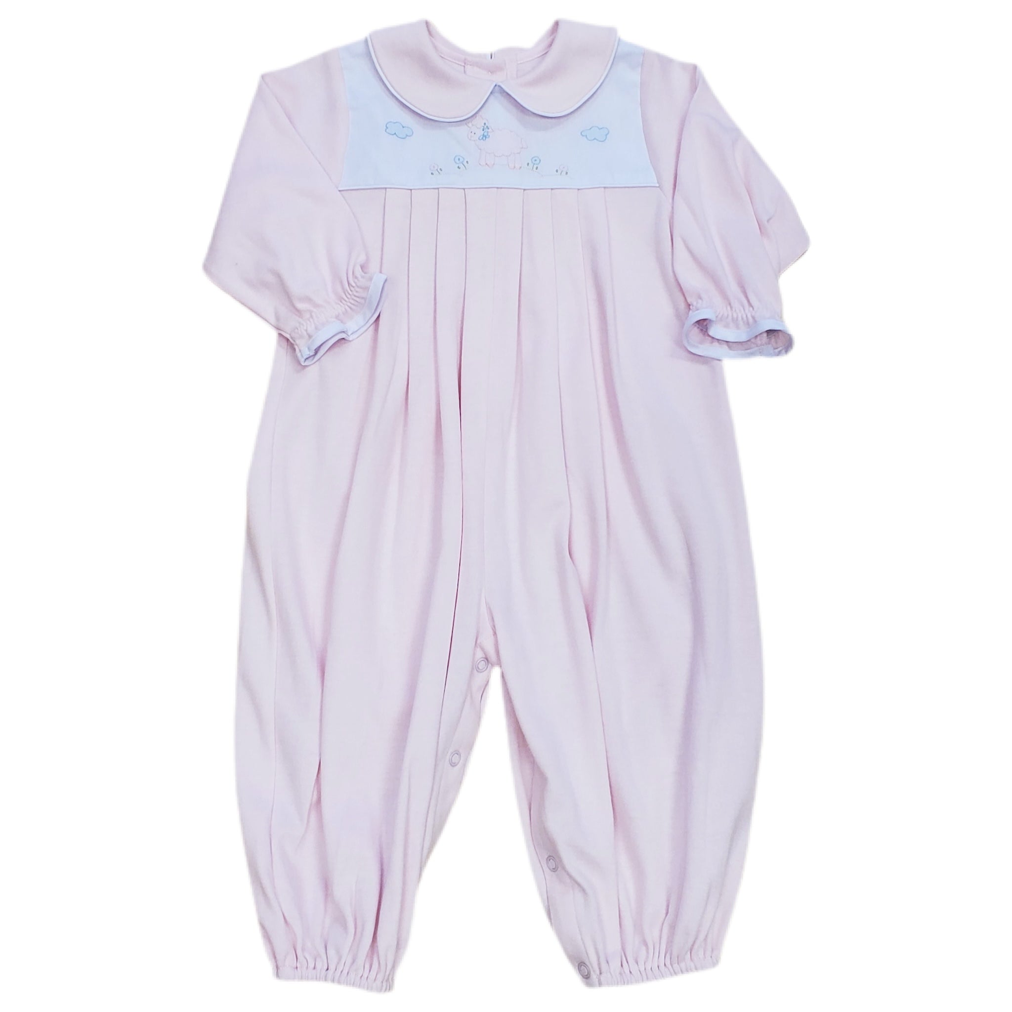 Knit Ruffle Sleeve Longall Pink Lamb - Born Childrens Boutique