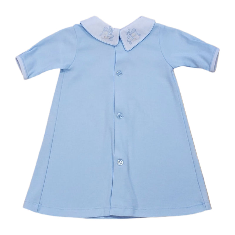 Knit Daygown, Blue/Train - Born Childrens Boutique