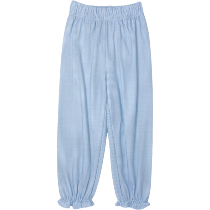 Pre-Order Gloria Gathered Pant - Blue Minigingham - Born Childrens Boutique