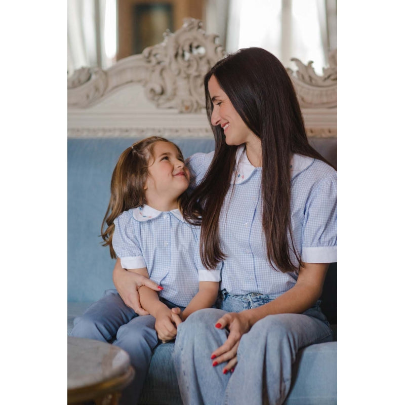 Apparel Itsy-Bitsy Blue Gingham Shirt - Born Childrens Boutique