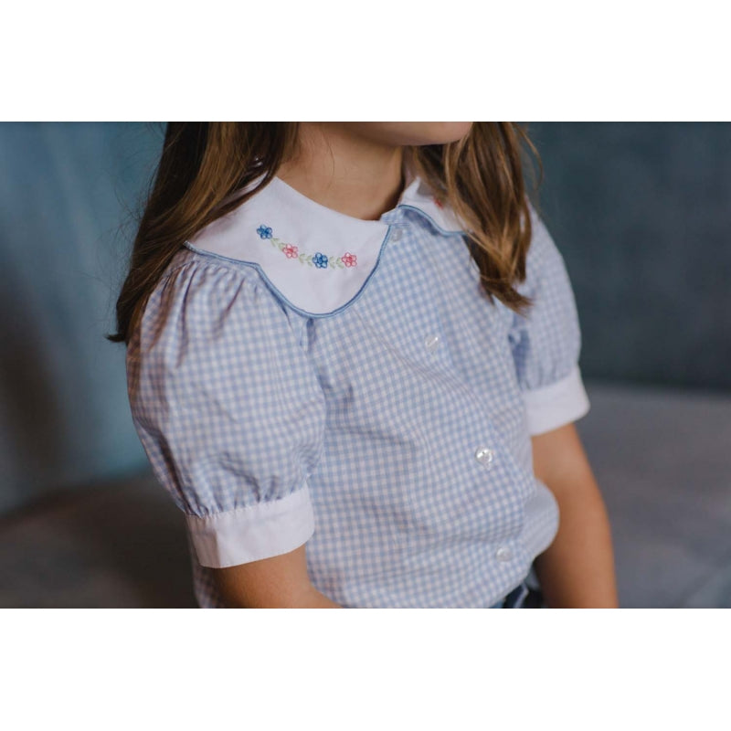 Apparel Itsy-Bitsy Blue Gingham Shirt - Born Childrens Boutique