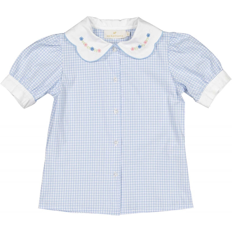 Apparel Itsy-Bitsy Blue Gingham Shirt - Born Childrens Boutique