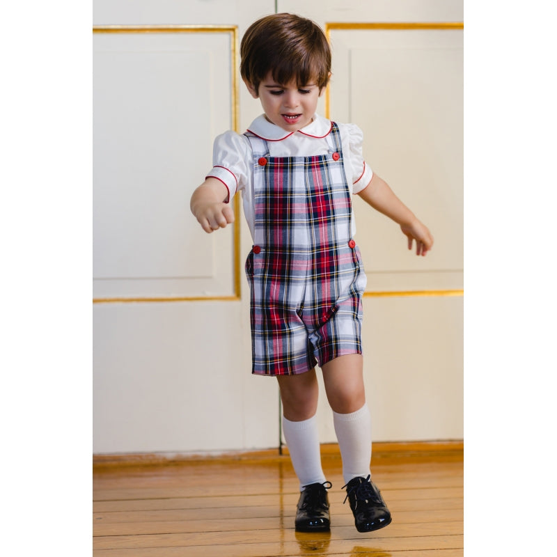 Pre-Order Jolly Tartan Boy Overall - Born Childrens Boutique