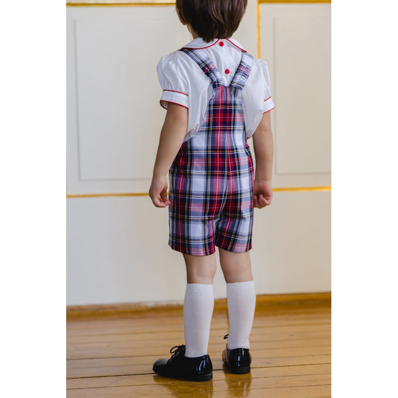 Pre-Order Jolly Tartan Boy Overall - Born Childrens Boutique