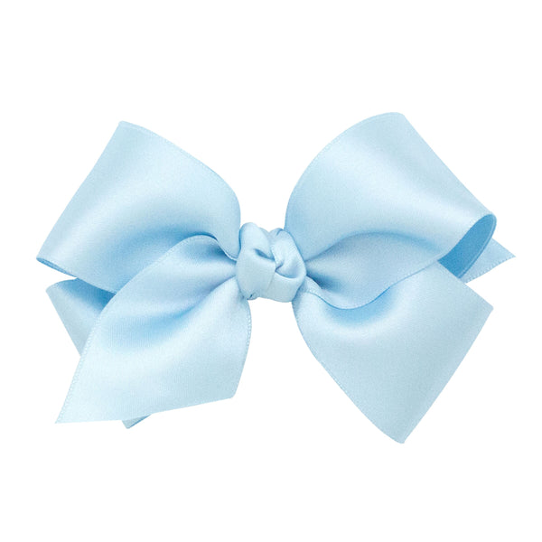 Wee Ones Satin Light Blue Bow - Born Childrens Boutique
