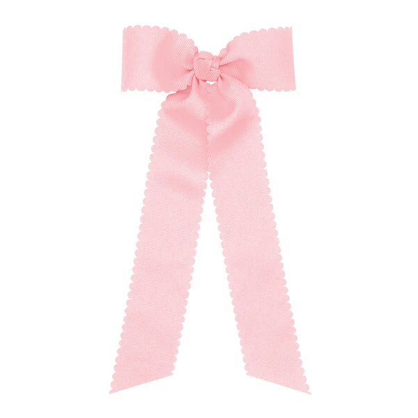Wee Ones Pink Scallop Bow with Tail - Born Childrens Boutique