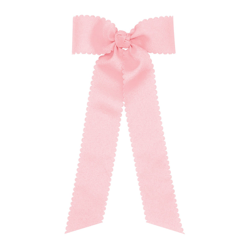 Wee Ones Pink Scallop Bow with Tail - Born Childrens Boutique