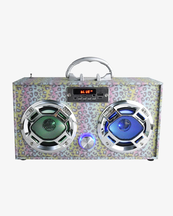 Leopard Glitter Retro BT Boombox - Born Childrens Boutique