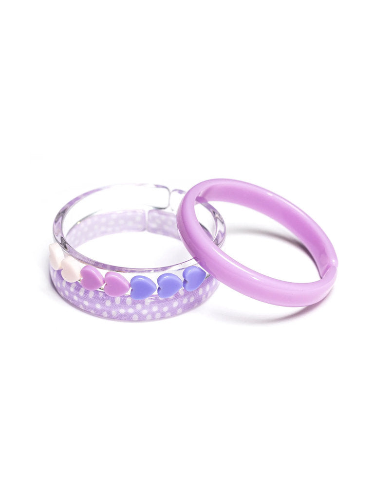 Heart Lilac Shades + Pink Mix Bangles Set of 3 - Born Childrens Boutique
