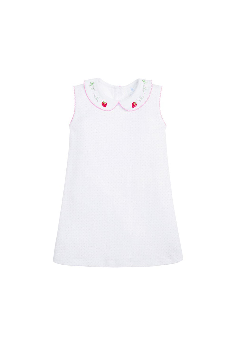 Little English Jenna Dress - Strawberry Light Pink Mirco Dot - Born Childrens Boutique