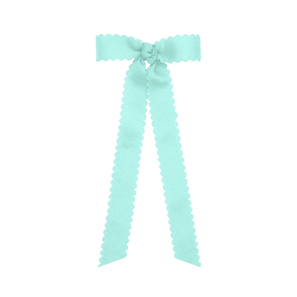 Wee Ones Crystaline Scallop Bow with Tail - Born Childrens Boutique