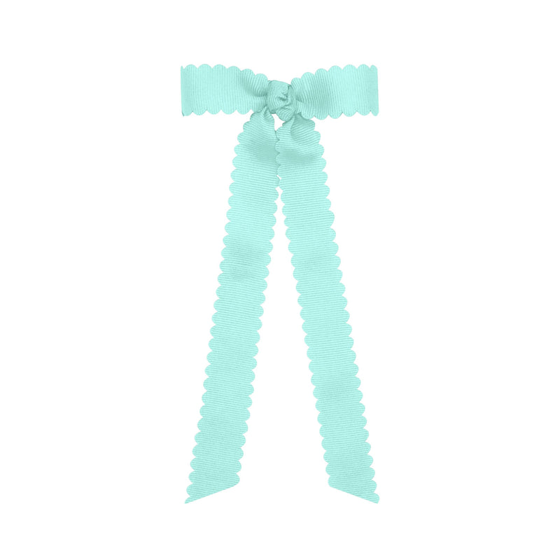 Wee Ones Crystaline Scallop Bow with Tail - Born Childrens Boutique