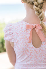 Pre-Order Calypso Coral Botanic Cap Sleeve Rashguard One Piece - Born Childrens Boutique