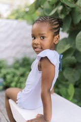 Pre-Order Bay Lavender Cap Sleeve Rashguard One Piece - Born Childrens Boutique