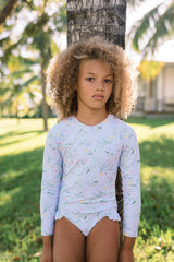 Pre-Order Bay Lavender Floral Rashguard One Piece - Born Childrens Boutique
