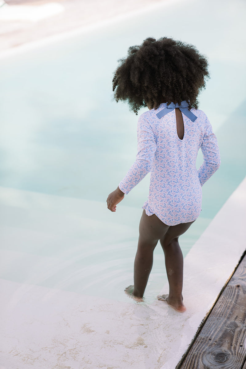 Pre-Order Briland Blue Botanic Rashguard One Piece - Born Childrens Boutique