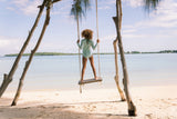 Pre-Order Abaco Green Paisley Rashguard One Piece - Born Childrens Boutique