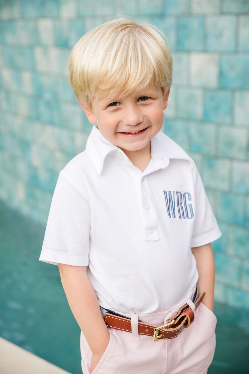 Griffin Polo Shirt - White - Born Childrens Boutique