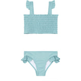 Sea Blue Smocked Bikini - Born Childrens Boutique
