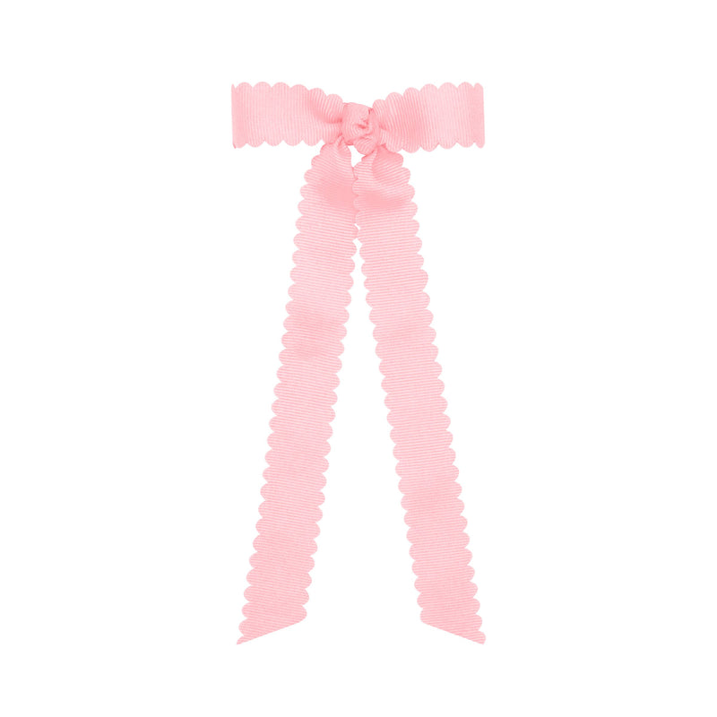 Wee Ones Pink Scallop Bow with Tail - Born Childrens Boutique