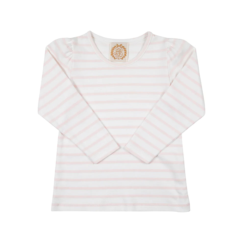 Long Sleeve Penny's Play Shirt Palm Beach Pink Stripe - Born Childrens Boutique