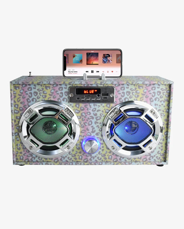 Leopard Glitter Retro BT Boombox - Born Childrens Boutique