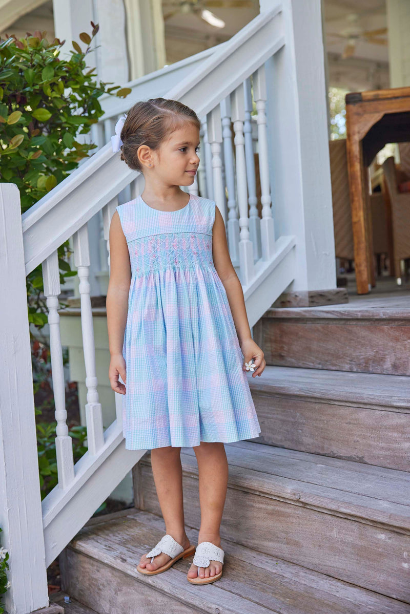 Little English Smocked Hollis Dress - Palm Beach Plaid - Born Childrens Boutique