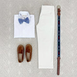 Dean's List Dress Shirt (Oxford) Worth Avenue White With Worth Avenue White Stork - Born Childrens Boutique
