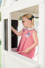 Pre-Order Ahoy Dress in Red Micogingham - Born Childrens Boutique