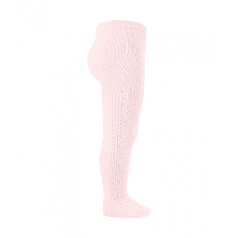 Side Crochet Tights Light Pink - Born Childrens Boutique