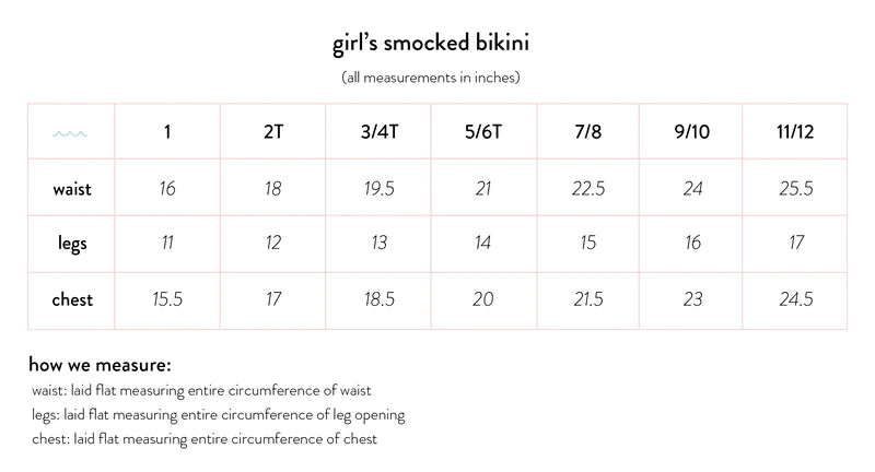 Sea Blue Smocked Bikini - Born Childrens Boutique