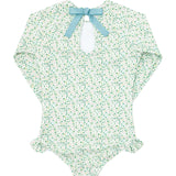 Sea Marsh Floral Rashguard One Piece - Born Childrens Boutique